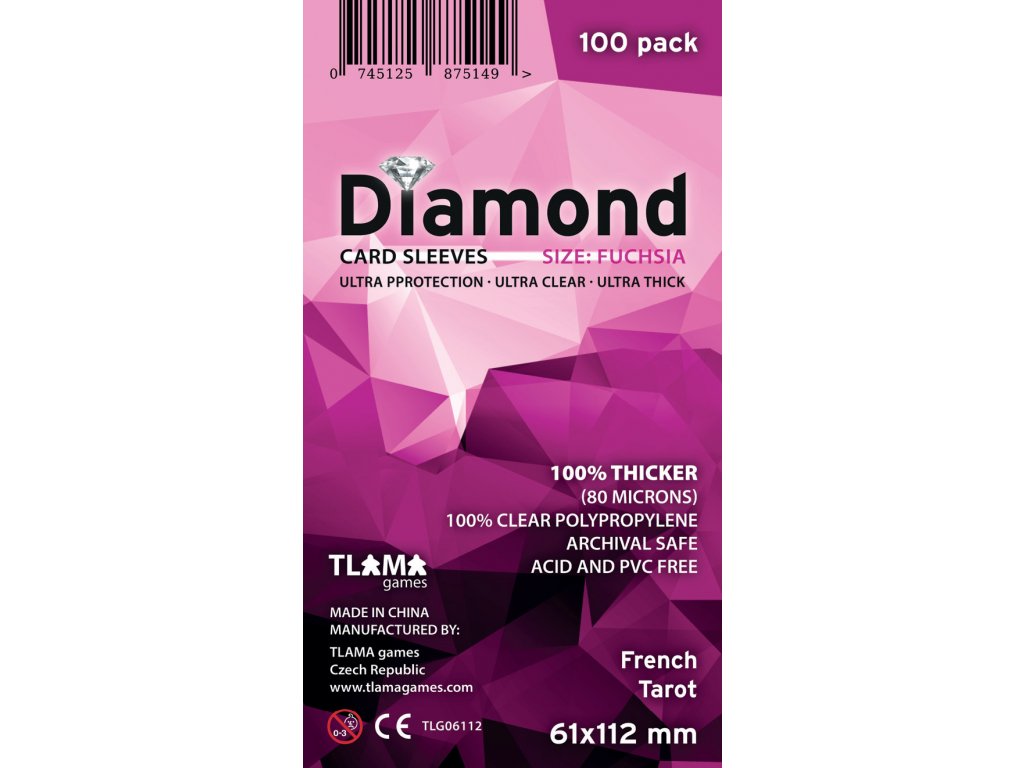 Obaly na karty Diamond Fuchsia: French Tarot (61x112 mm)
