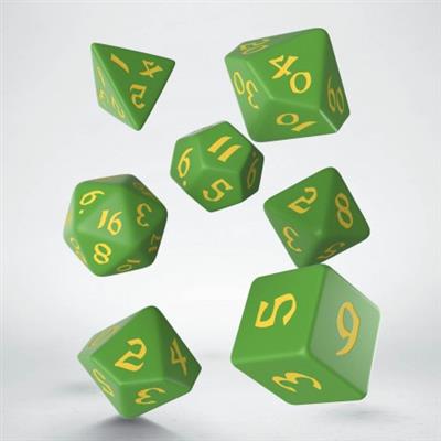 Sada kostek - RPG set - runové zelenožlutá