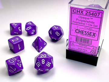 Sada kostek Chessex - RPG set  - fialovobílá