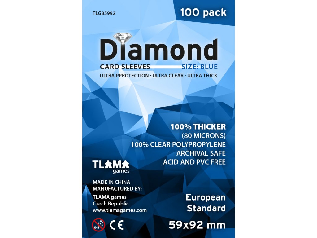Obaly na karty Diamond Blue: European Standard (59x92 mm)