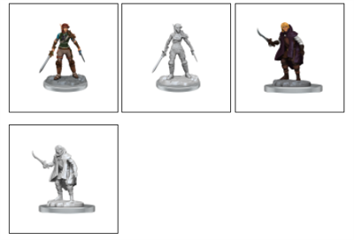 D&D Nolzur's Marvelous Miniatures: Elf Rogue & Half-Elf Rogue Protégé