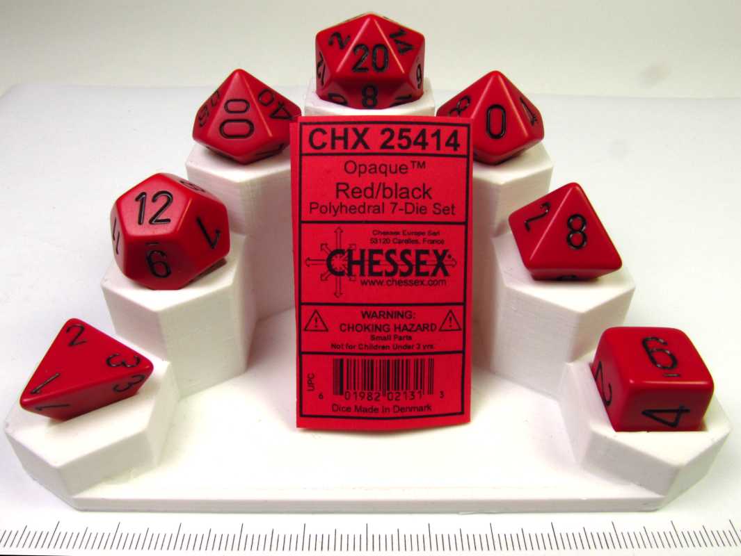 Sada kostek Chessex - RPG set  - červenočerná